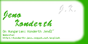 jeno konderth business card